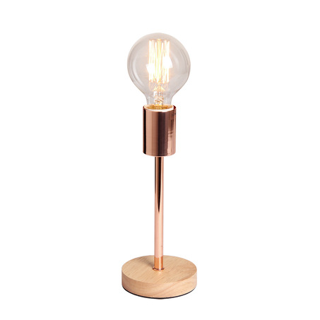 TABLE LAMP NORWAY 24.5 CM WOODEN BASE + COPPER-2