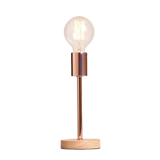 TABLE LAMP NORWAY 24.5 CM WOODEN BASE + COPPER
