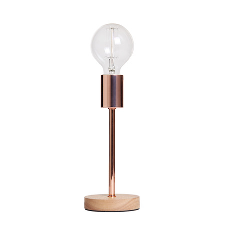 TABLE LAMP NORWAY 24.5 CM WOODEN BASE + COPPER-4