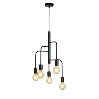 PENDANT LAMP BJORN 5 LIGHTS BLACK