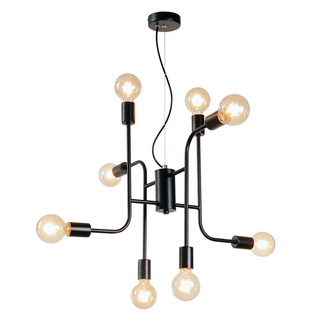 PENDANT LAMP BJORN 8 LIGHTS BLACK