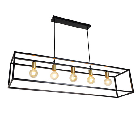 PENDANT LAMP ATRI 5 LIGHTS MATT BLACK + GOLD-2