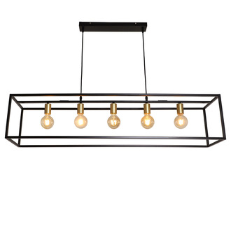 PENDANT LAMP ATRI 5 LIGHTS MATT BLACK + GOLD