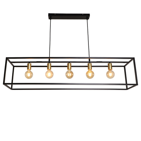 PENDANT LAMP ATRI 5 LIGHTS MATT BLACK + GOLD