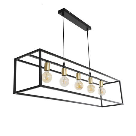 PENDANT LAMP ATRI 5 LIGHTS MATT BLACK + GOLD-4