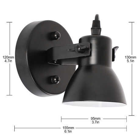 WALL LAMP FLORENZA 1 LIGHT BLACK-8