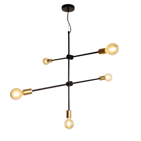 PENDANT LAMP HELSINGBORG 5 LIGHTS LARGE BLACK + GOLD-2