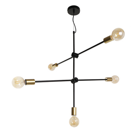PENDANT LAMP HELSINGBORG 5 LIGHTS LARGE BLACK + GOLD-3