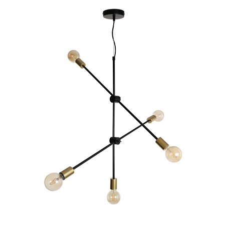 PENDANT LAMP HELSINGBORG 5 LIGHTS LARGE BLACK + GOLD-4