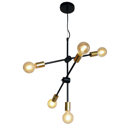 PENDANT LAMP HELSINGBORG 5 LIGHTS SMALL BLACK + GOLD-5