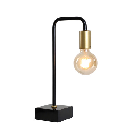 TABLE LAMP MARKANTI MATT BLACK + GOLD + BLACK MARBLE BASE-3