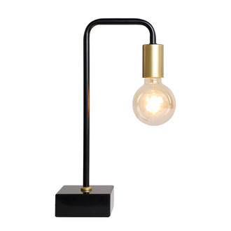 TABLE LAMP MARKANTI MATT BLACK + GOLD + BLACK MARBLE BASE
