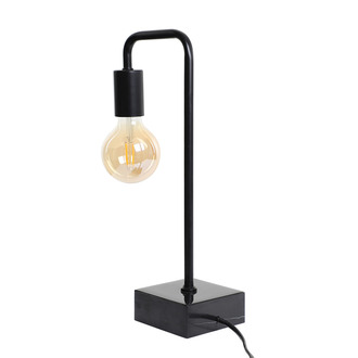 TABLE LAMP MARKANTI MATT BLACK + BLACK MARBLE BASE