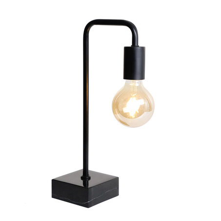 TABLE LAMP MARKANTI MATT BLACK + BLACK MARBLE BASE-4
