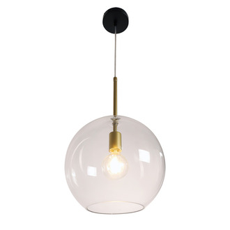 PENDANT LAMP RIVALUSSO BLACK + CLEAR GLASS