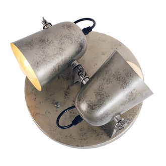 WALL LAMP RIVERA 2 LIGHTS ANTIQUE SILVER