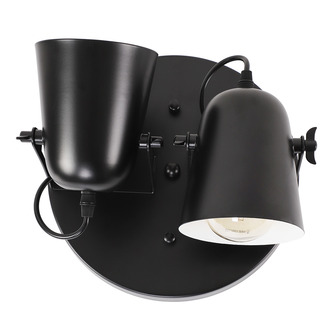 WALL LAMP RIVERA 2 LIGHTS BLACK