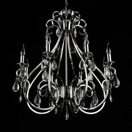 PENDANT LAMP MILANO 8 LIGHTS ROUND + TRANSPARENT CRYSTAL SHINY CHROME-1