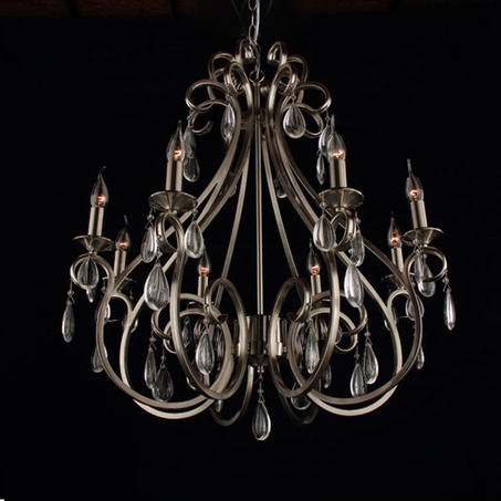PENDANT LAMP MILANO 8 LIGHTS ROUND + TRANSPARENT CRYSTAL NICKEL SATIN-1