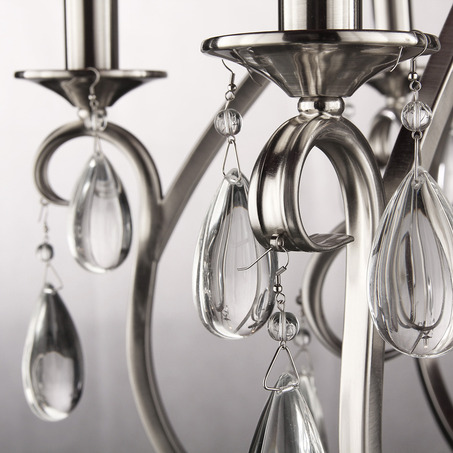 PENDANT LAMP MILANO 6 LIGHTS + TRANSPARENT CRYSTAL NICKEL SATIN-1