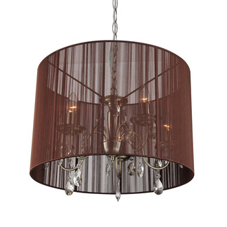 PENDANT LAMP MEREL 5 LIGHTS + DARK BROWN SHADE