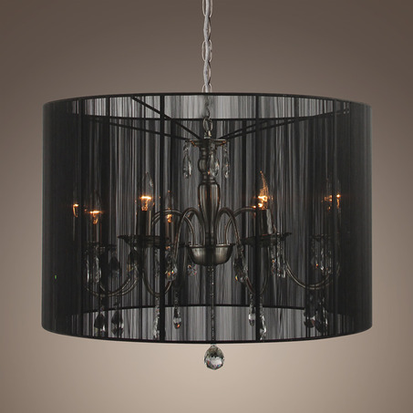 PENDANT LAMP MEREL 8 LIGHTS + BLACK SHADE