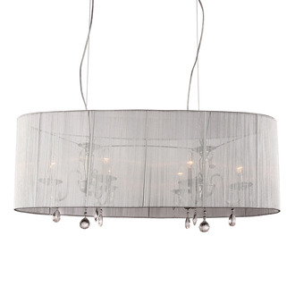 PENDANT LAMP MEREL 6 LIGHTS + OVAL GREY SHADE