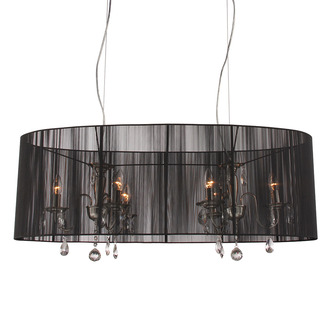 PENDANT LAMP MEREL 6 LIGHTS + OVAL BLACK  SHADE