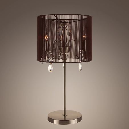 TABLE LAMP MEREL 3 LIGHTS + DARK BROWN SHADE