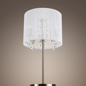 TABLE LAMP MEREL 3 LIGHTS + DARK WHITE SHADE