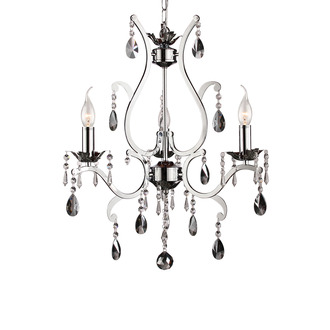 PENDANT LAMP FELINE 3 LIGHTS + FUME (GREY) CRYSTAL SHINY CHROME