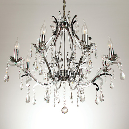 PENDANT LAMP FELINE 8 LIGHTS ROUND + TRANSPARENT CRYSTAL SHINY CHROME-1