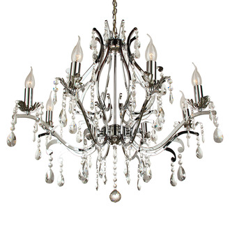 PENDANT LAMP FELINE 8 LIGHTS ROUND + TRANSPARENT CRYSTAL SHINY CHROME