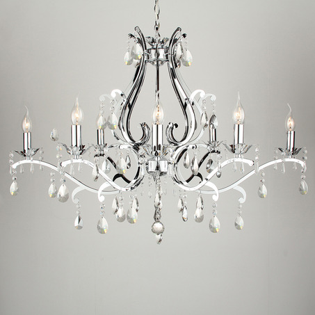 PENDANT LAMP FELINE 8 LIGHTS OVAL + TRANSPARENT CRYSTAL SHINY CHROME-1