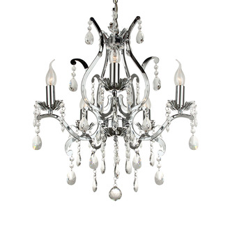 PENDANT LAMP FELINE 5 LIGHTS + TRANSPARENT CRYSTAL SHINY CHROME