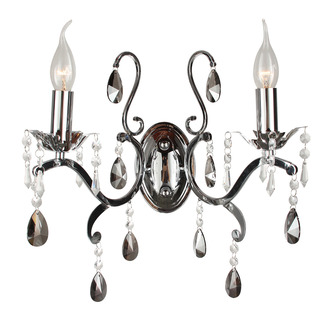 WALL LAMP FELINE 2 LIGHTS + FUME (GREY) CRYSTAL SHINY CHROME