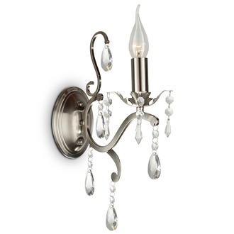 WALL LAMP FELINE 1 LIGHT + TRANSPARENT CRYSTAL NICKEL SATIN
