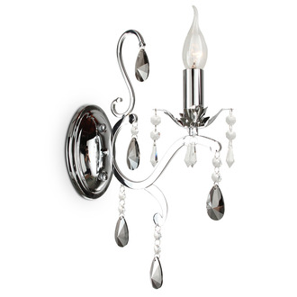 WALL LAMP FELINE 1 LIGHT + FUME (GREY) CRYSTAL SHINY CHROME