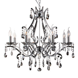 PENDANT LAMP FELINE 8 LIGHTS ROUND + FUME (GREY) CRYSTAL SHINY