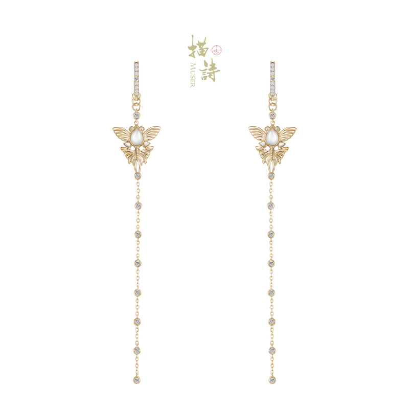 预售-鱼跃鸢飞-长款耳线搭配可拆卸基础百搭耳环