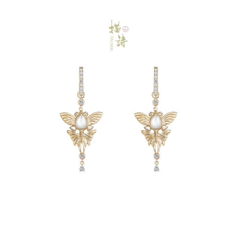 预售-鱼跃鸢飞-短款耳坠搭配可拆卸基础百搭耳环