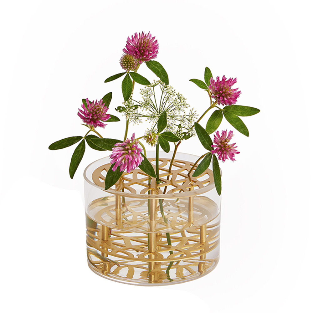 瑞典KLONG Ang黄铜玻璃花瓶花器