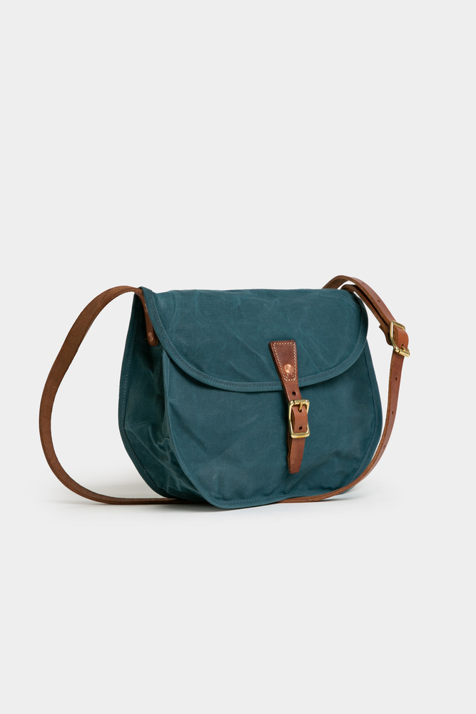 Handcrafted leather canvas saddlebag