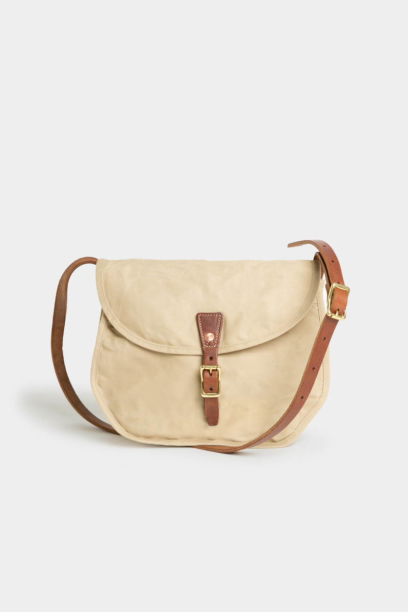 Handcrafted leather canvas saddlebag