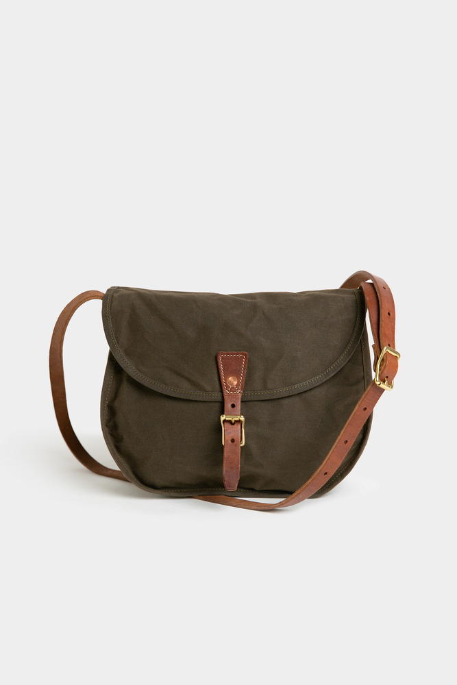 Handcrafted leather canvas saddlebag