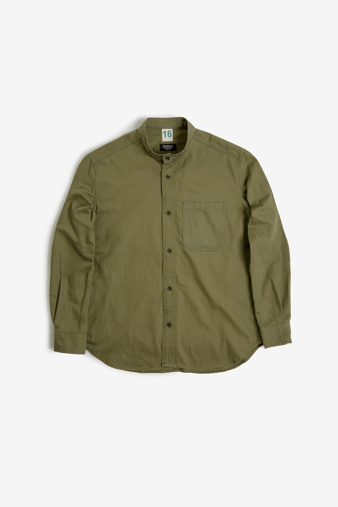 Japanese Cotton Satin Stand Collar Long Sleeve Shirt