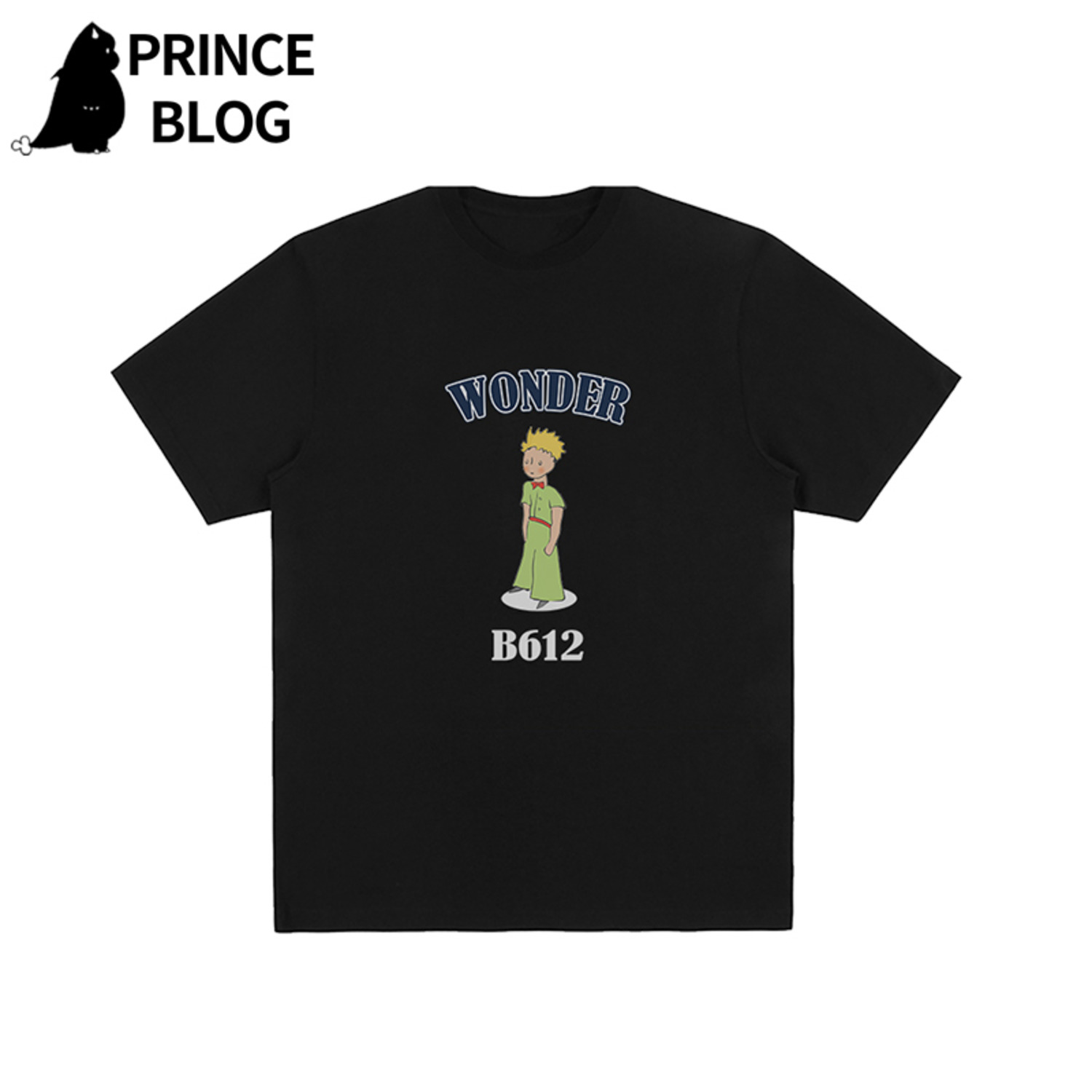 PrinceBlog新款 小王子商店联名印花百搭宽松男女黑白纯棉圆领T恤-3