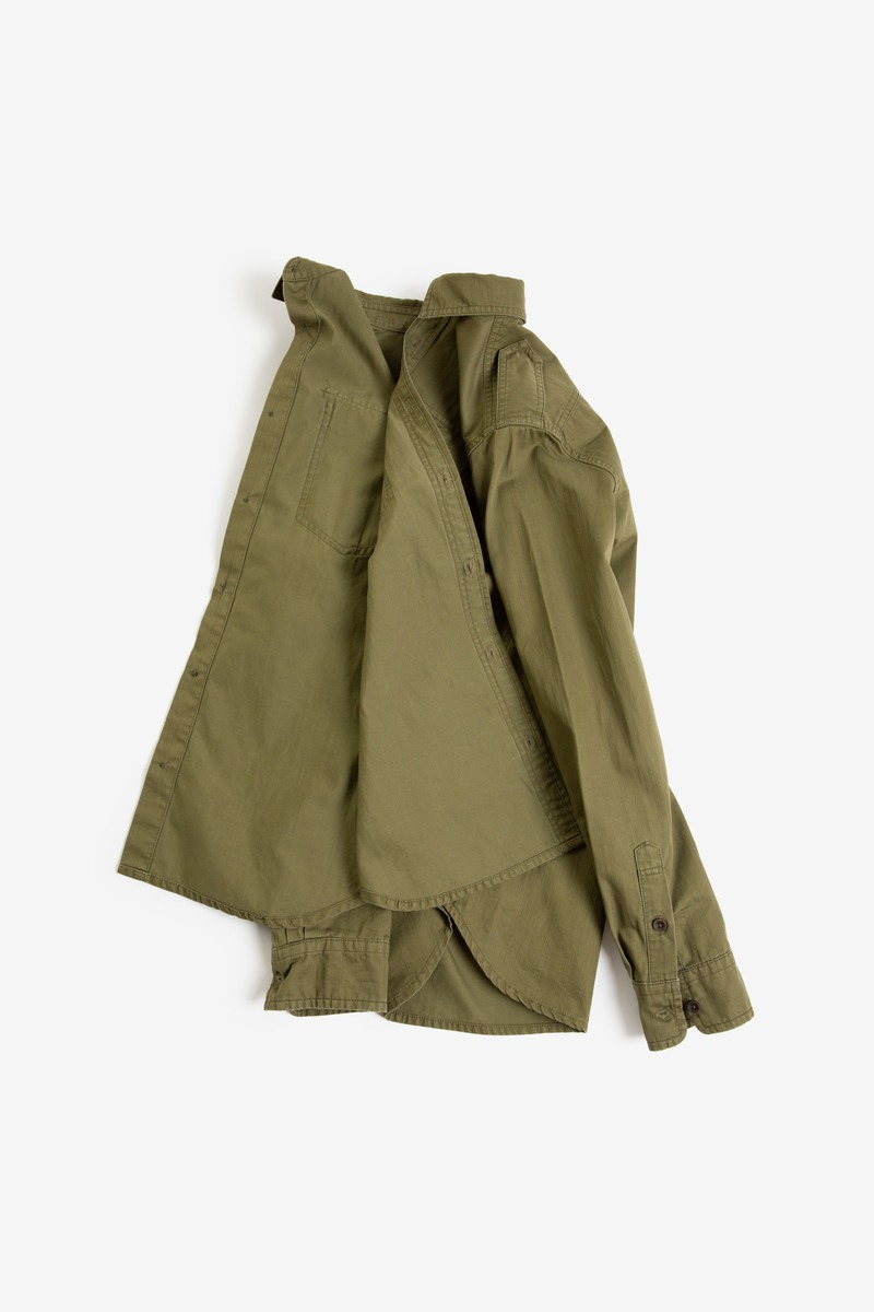 Japanese Cotton Satin American Military Holiday Shirt-5