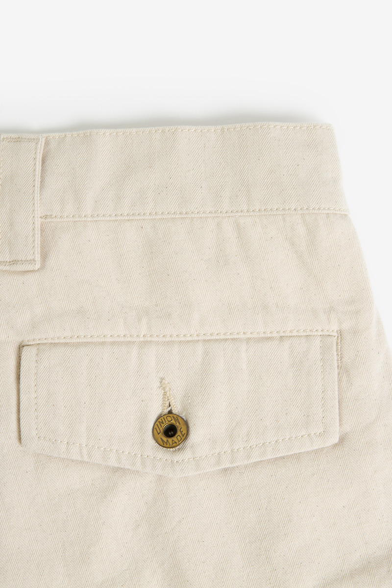 Japanese Workwear Herringbone Twill Side Accordion Pocket Cargo Pants-3