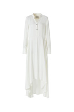 白色V领衬衫连衣裙